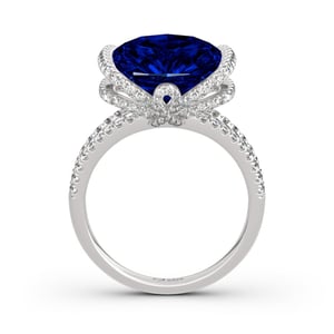 Jeulia Unique Halo Design Cushion Cut Sterling Silver Ring