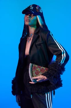 AKIRA Big Hit Tulle Trim Blazer | Black | Size Small