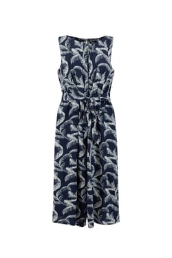 Weird Fish Nalani Printed Viscose Jumpsuit Ink Size 8