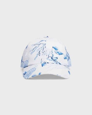 Vilebrequin - Men Linen Cap Medusa And Shells - Caps - Camo - White - Size OSFA