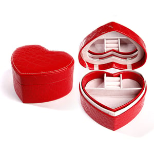 Jeulia Double-layer Heart Shape PU Jewelry Box