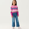 Girls Stretch Denim Wide Leg Pants