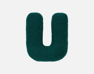QE Home Alphabet Letter Cushion in U, Green