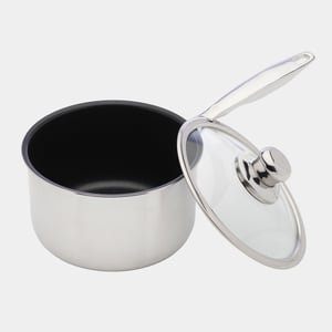 Nonstick Clad Saucepan with Glass Lid - Induction - 2.6 qt