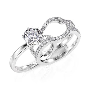 Jeulia Classic Interchangeable Engagement Ring Set Round Cut Sterling Silver