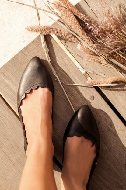Valentina Leather Ballet Flats (Sz. 9 & 11)