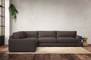 nkuku Guddu Left Hand Corner Sofa | Make To Order | Grand | Recycled Cotton Mocha