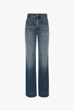 Victoria Beckham Alina Jean In Worn Blue Wash - 34W 34L - Womens