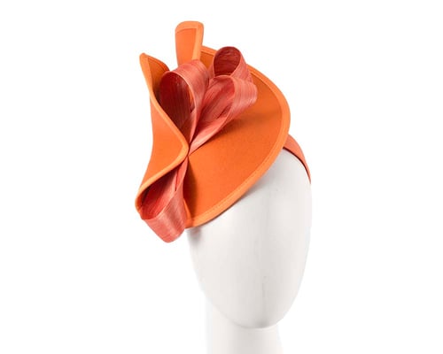 Twisted orange felt fascinator by Fillies Collection