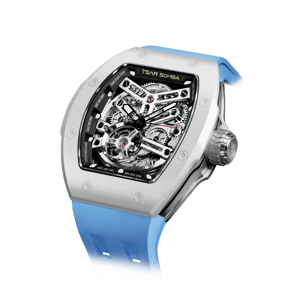 TSAR BOMBA Men's Automatic Watch | White Blue | Skeleton Mechanical Wristwatch | Stainless Steel Case | 5ATM Waterproof Luxury Sports Watch | Atomic TB8218