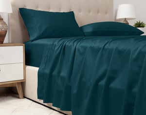 QE Home 500TC Eucalyptus Luxe TENCEL™ Lyocell Sheet Set Flat Sheet in Deep Ocean, Blue, King
