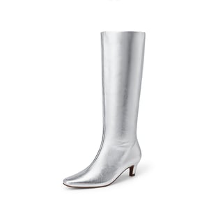 DREAM PAIRS Women   s Wide Calf Square Toe Knee High Boots