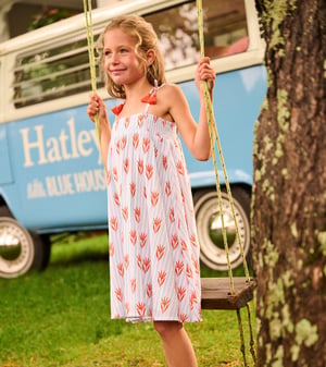 Girls Crinkle Gauze Girls Floral Dress