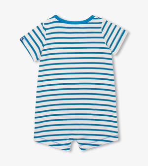 Baby & Toddler Boys Shark Stripes Bamboo Romper