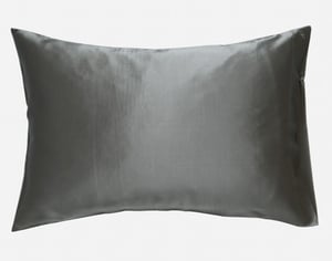 QE Home 100% Mulberry Silk Pillowcase in Pewter, Grey, King