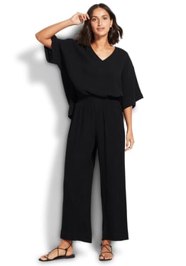 Double Cloth Pants Black - L