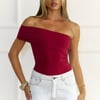 BASE Contour Daily Edge One Shoulder Top Wine