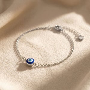 Turkish Evil Eye Friendship Sterling Silver Bracelet