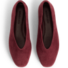 Burgundy Suede High Vamp Ballet Flats