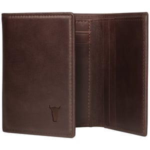 Trifold Leather Wallet (with RFID Protection) - Dark Brown