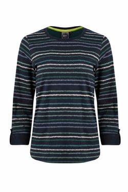 Weird Fish Anonna Organic Cotton Stripe Jersey T-Shirt Navy Size 16