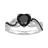 Jeulia Classic Infinity Black Heart Promise Ring