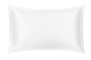 Brilliant White Oxford Pure Silk Pillowcase - White Piping - Super King / Oxford - White, White Piping