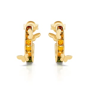 Jeulia Butterfly on Rainbow Circle Sterling Silver Earrings