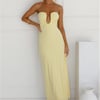 Temperature Rising Strapless Maxi Dress Yellow