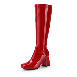 DREAM PAIRS Desire Square Toe Chunky Knee High Gogo Boots