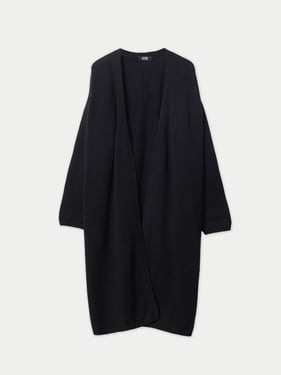 Long Maternity Cashmere Robe - 2XL / Black / WK813-1481
