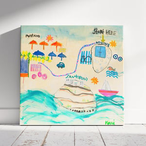 Destination Greece + Italy Original Painting by Kerri Rosenthal