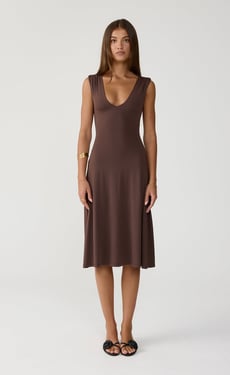 Milene Midi Dress (Chocolate) - US 0
