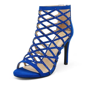 DREAM PAIRS Strappy Stiletto Rhinestone Sandals