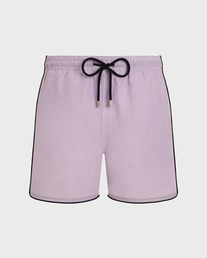 Vilebrequin - Men Linen Swim Shorts Solid - Swimwear - Mallorca - Purple - Size XXL