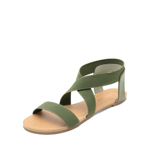DREAM PAIRS Elastic Ankle Strap Flat Sandals