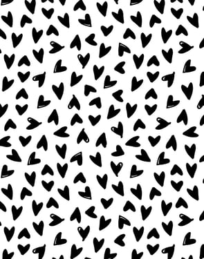 Hearts' Wallpaper by Sugar Paper - Black on White - Traditional / 27 in. x 27 ft.