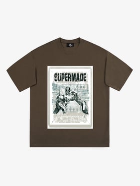 Super Bowl Football Print T-Shirt - Brown / 2XL