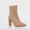Winter Spotlight Sock Ankle Boots Nude PU