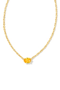 Cailin Gold Pendant Necklace Golden Yellow Crystal