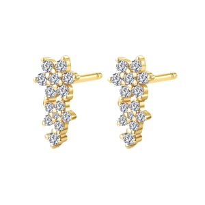 Mini Floral Climber Stud Earrings Sterling Silver