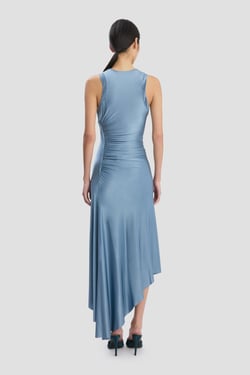 Victoria Beckham Twist Dress In Stone - 14 - Womens