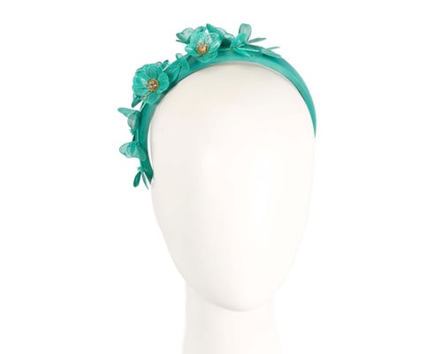 Fashion teal fascinator headband by Max Alexander