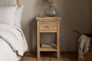 nkuku Vivan Grooved Bedside Table | Bedroom Furniture | One Size | Natural