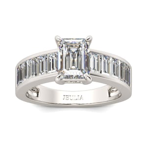 Jeulia Classic Emerald Cut Sterling Silver Ring