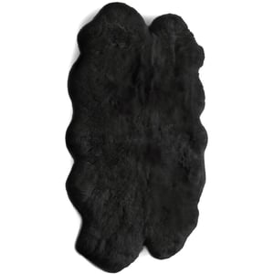Genuine Sheepskin Rug Black - Quad - 105x160cm