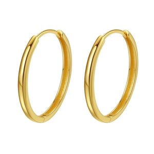 Mid Chunky Hoop Earrings Sterling Silver