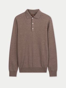 Organic Color Cashmere Timeless Polo Sweater - 2XL / taupe / MK0318-0057/0000