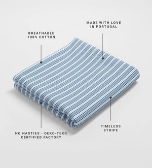 Glassette Teddy Stripe 100% Cotton Flat Sheet