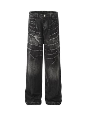 Retro Neutral Washed Straight Jeans - 2261 - Black / 2XL